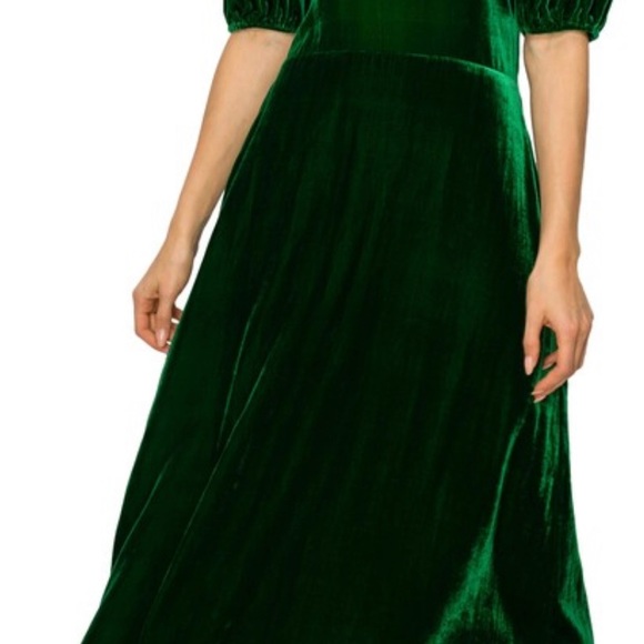 Crushed Velvet Green Open Back Dress - Final Markdown - Picture 3 of 3